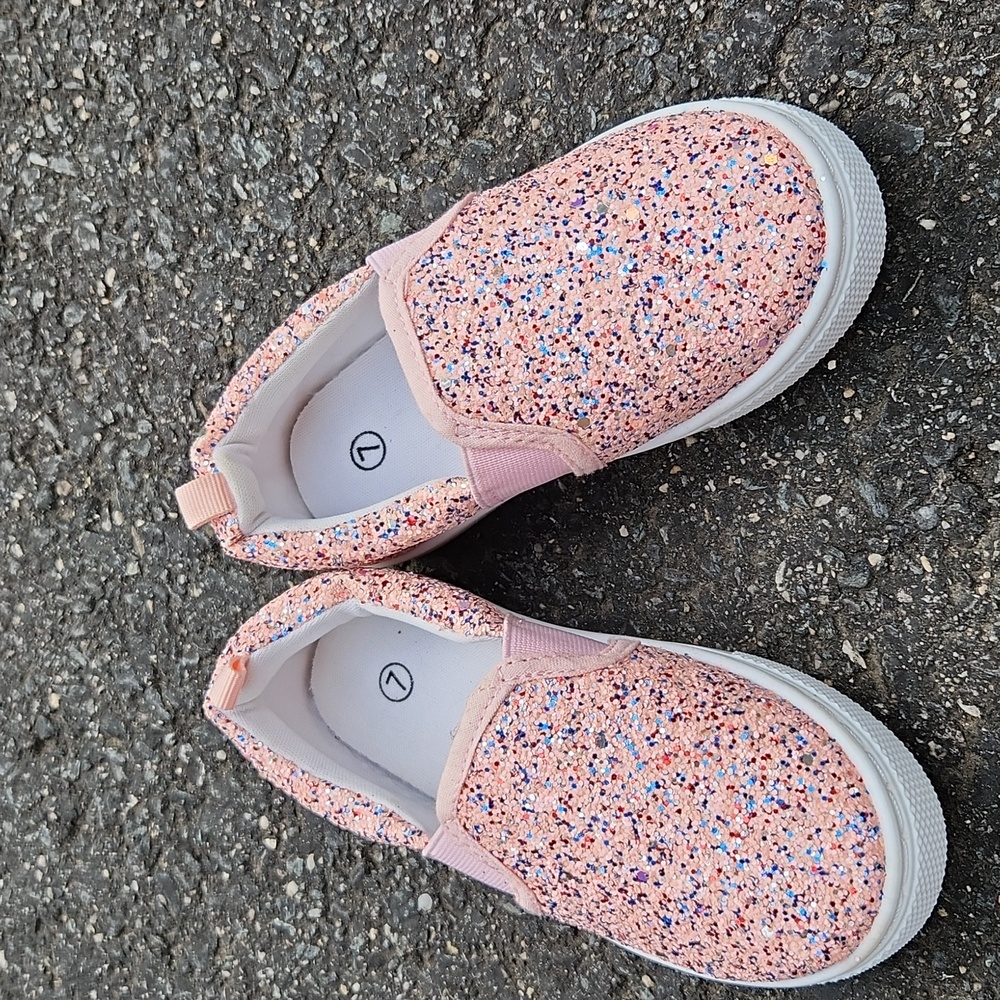 SHEIN Kids Pink Speckled Slip-On Sneakers